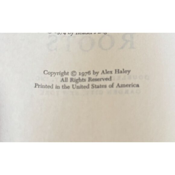 Roots By Alex Haley Hardcover 1976 Doubleday With Dust Jacket - Picture 3 of 6